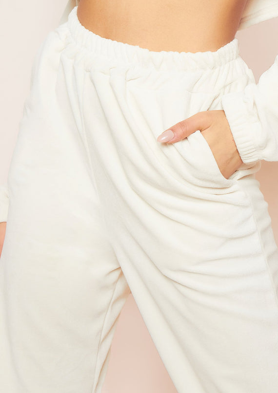 Missyempire Elma Cream Velour Joggers