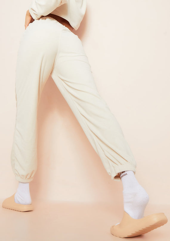missyempire Elma Cream Velour Joggers