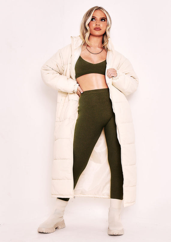 Missyempire Erin Stone Longline Puffer Coat