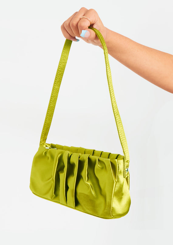 missyempire Estella Lime Ruched Handbag