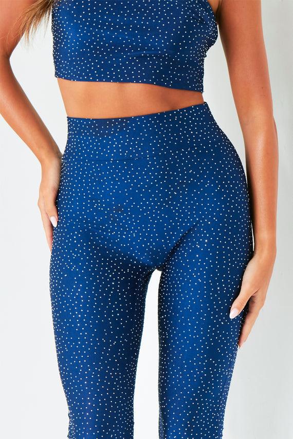 Missyempire Harriet Blue Hot Fix Leggings