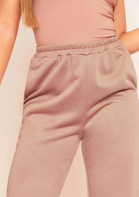 Missyempire Hilma Mocha Casual Loopback Joggers