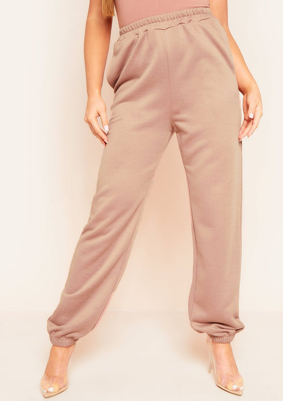 missyempire Hilma Mocha Casual Loopback Joggers