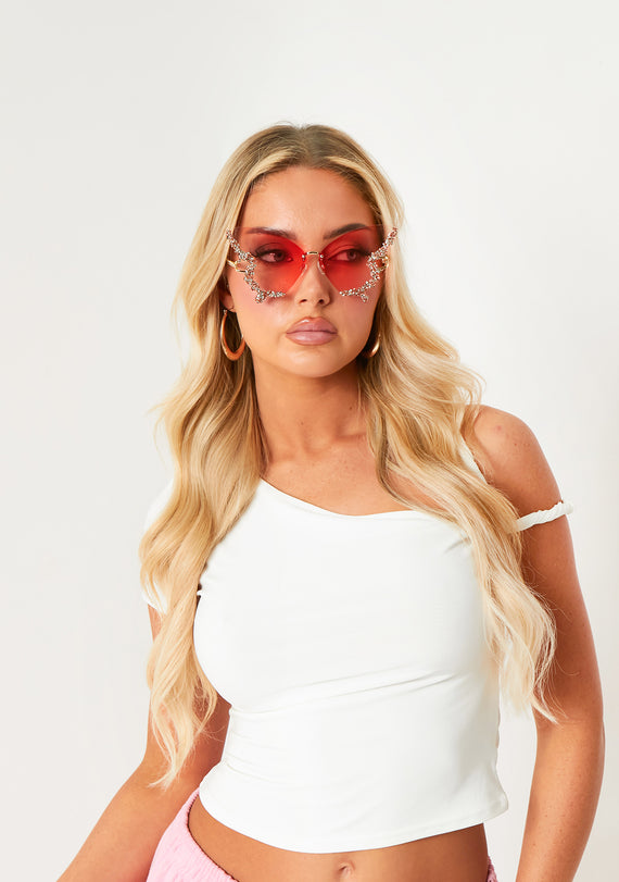 missyempire Imogen Pink Butterfly Sunglasses