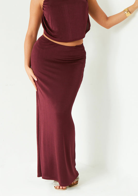 Missyempire Issy Wine Column Skirt