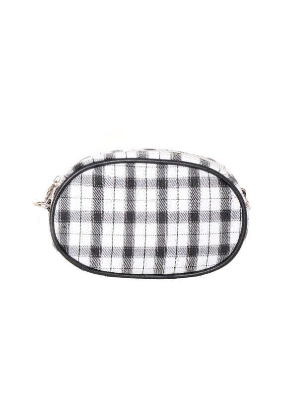 missyempire Jess White Check Chain Bag