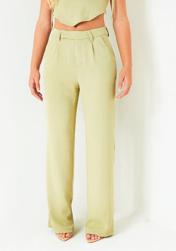 Missyempire Josie Sage Straight Leg Trousers