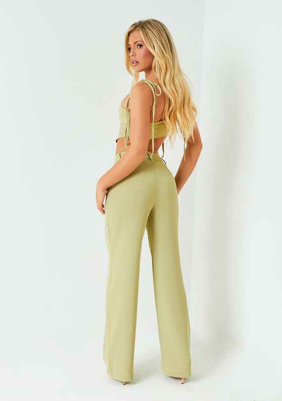 Missyempire Josie Sage Straight Leg Trousers