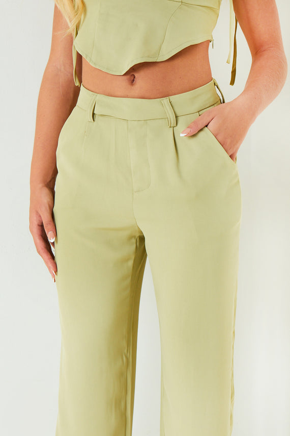 Missyempire Josie Sage Straight Leg Trousers