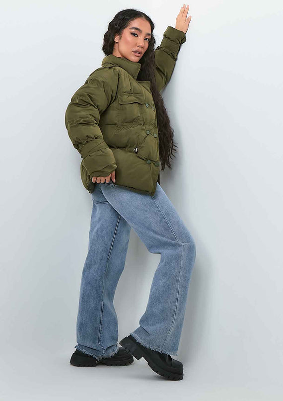missyempire Karly Khaki Puffer Coat