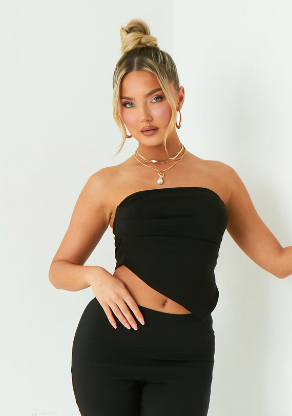 missyempire Kelly Black Bengaline Corset Top