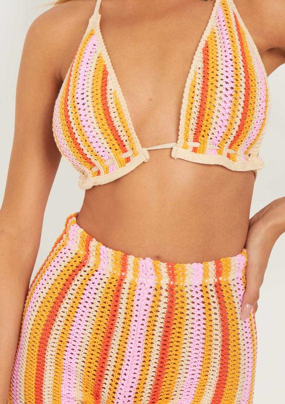 Missyempire Kylee Multi Crochet Knitted Bralet