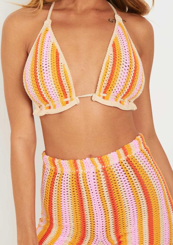 Missyempire Kylee Multi Crochet Knitted Bralet