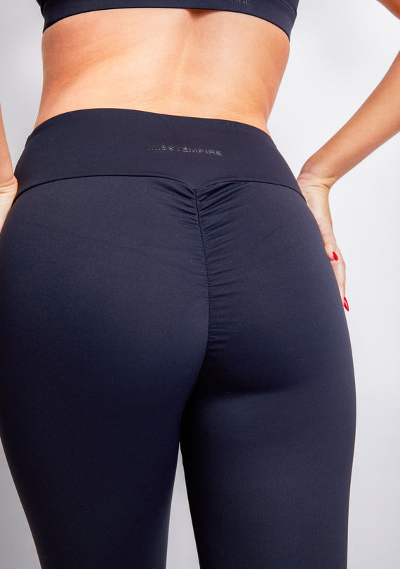 Missyempire Lacey Black Active Ruched Bum Leggings
