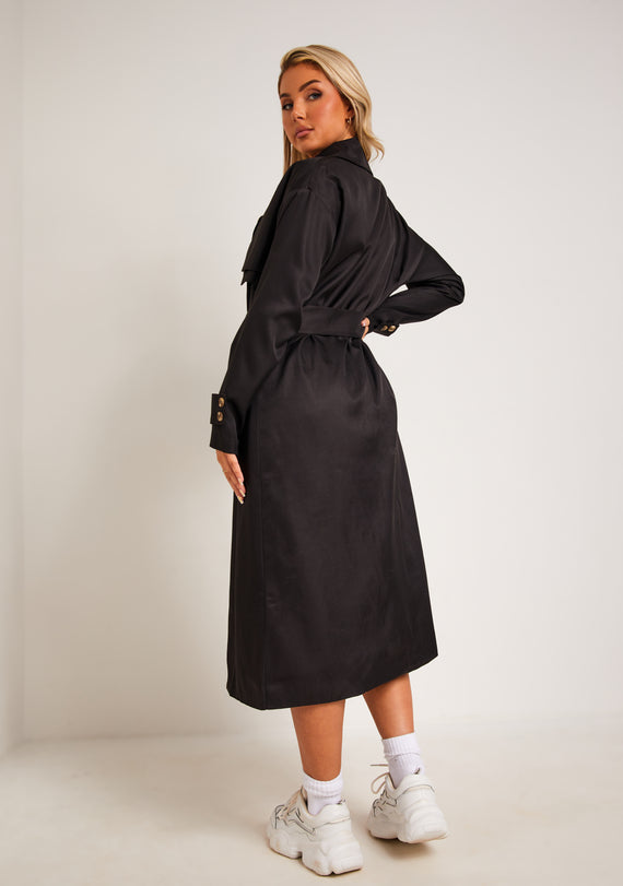 Missyempire Larsa Black Trench Coat