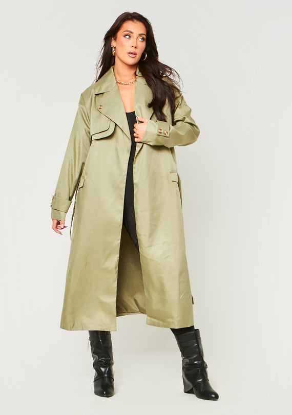 Missyempire Larsa Olive Trench Coat