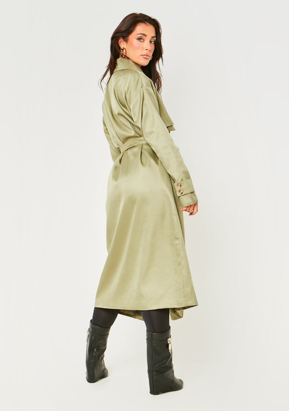 Missyempire Larsa Olive Trench Coat