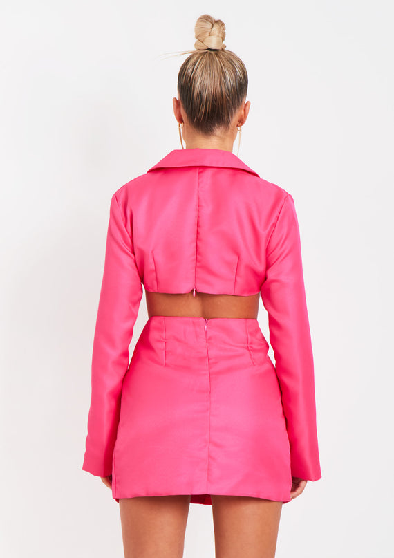 Missyempire Lucinda Pink Cut Out Blazer Dress