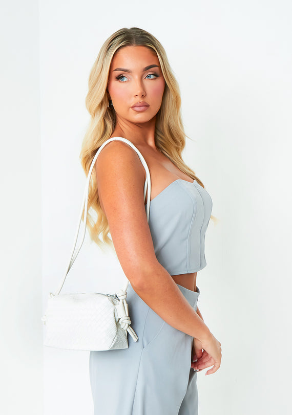 missyempire Maisie White Woven Bag
