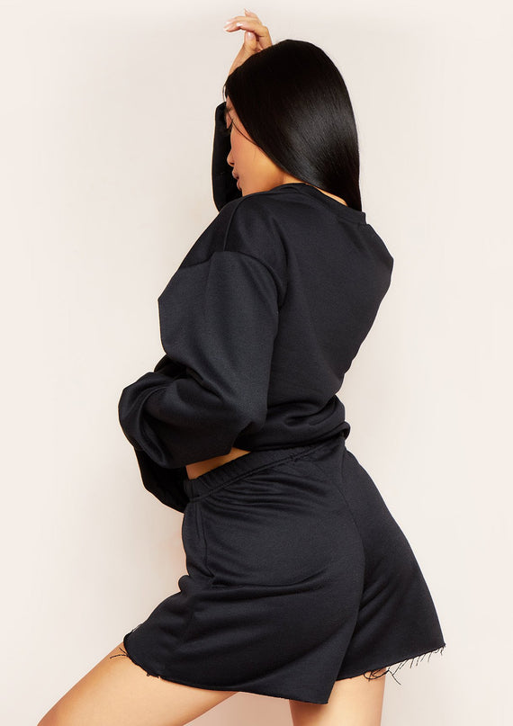 Missyempire Penny Black Oversized Sweatshirt