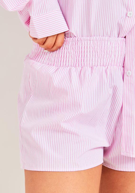 Missyempire Polly Pink Pinstripe Shorts