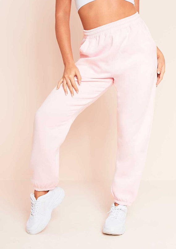 missyempire Rebecca Baby Pink Casual Joggers