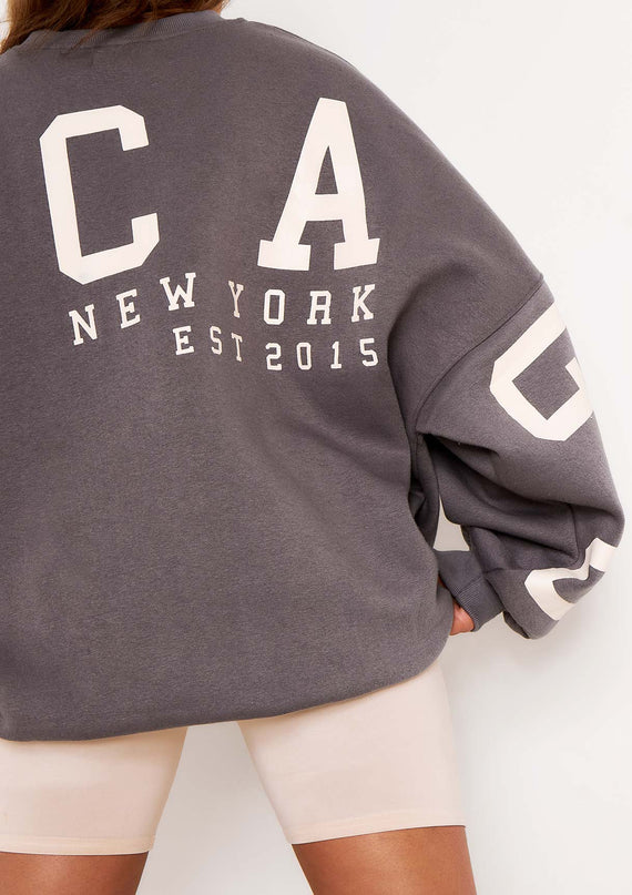 Missyempire Remi Grey Chicago Oversized Sweatshirt