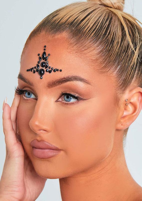 missyempire Saira Black Stick On Face Jewels