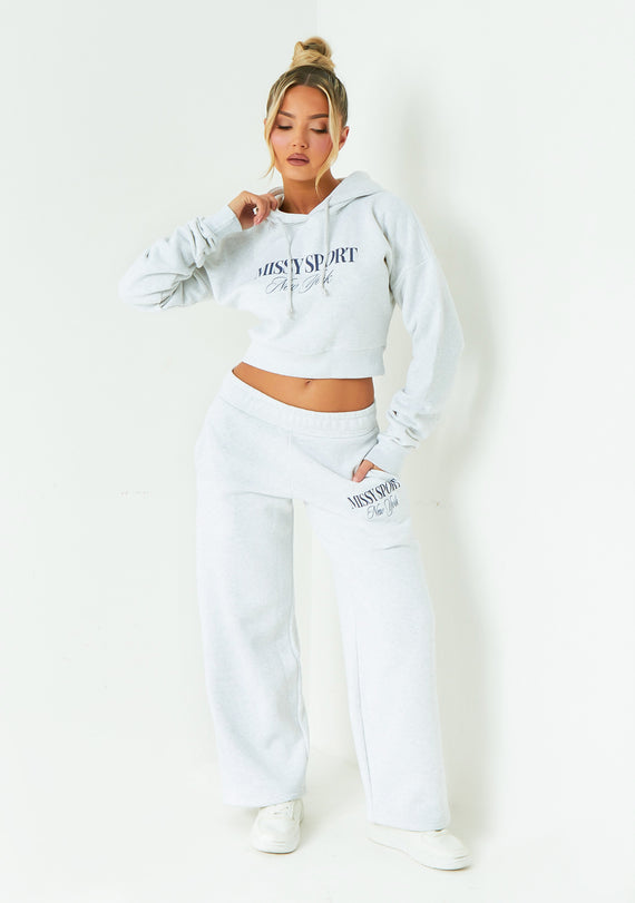 missyempire Sienna Grey Missy Sport Slogan Joggers