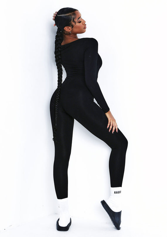Missyempire Soph Black Wide Neck Jumpsuit