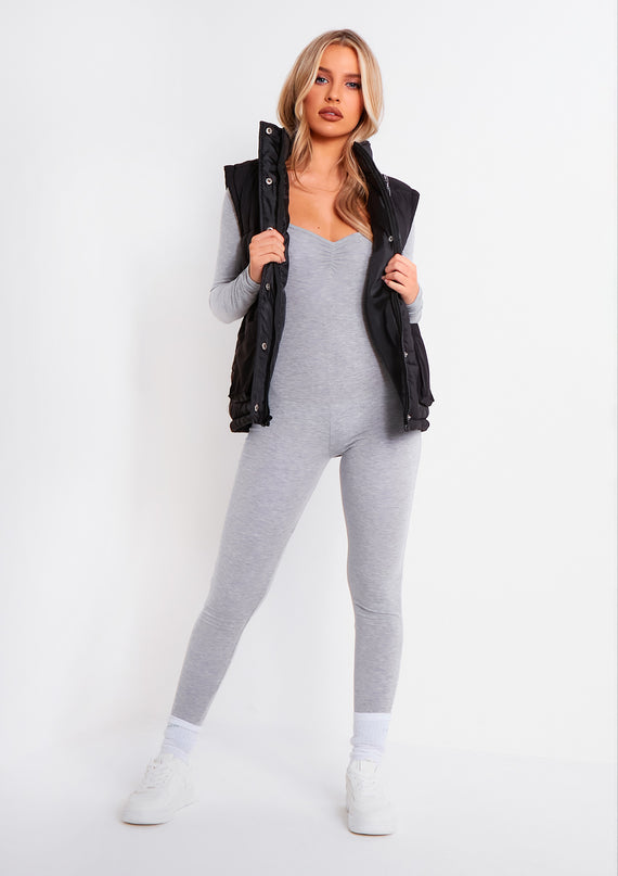 missyempire Soph Grey Wide Neck Jumpsuit