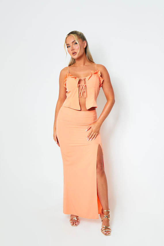 Missyempire Sophia Coral Maxi Skirt