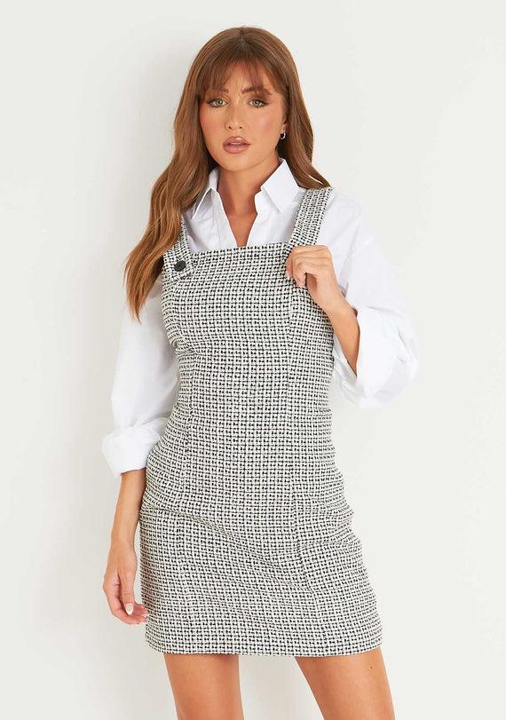 Missyempire Sylvia Black Tweed Tailored Mini Dress