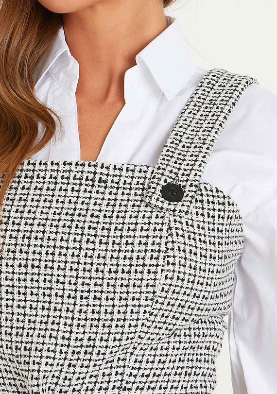 Missyempire Sylvia Black Tweed Tailored Mini Dress