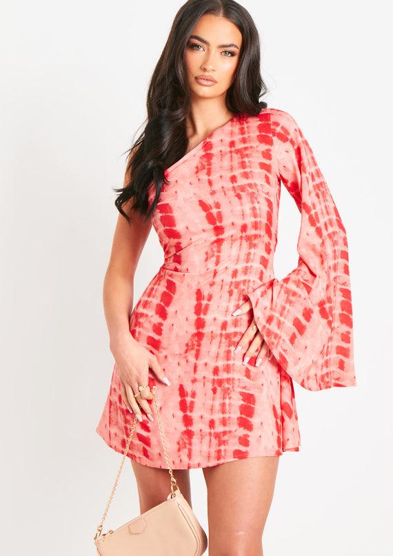 Missyempire Tanya Pink Tie Dye Printed Beach Dress