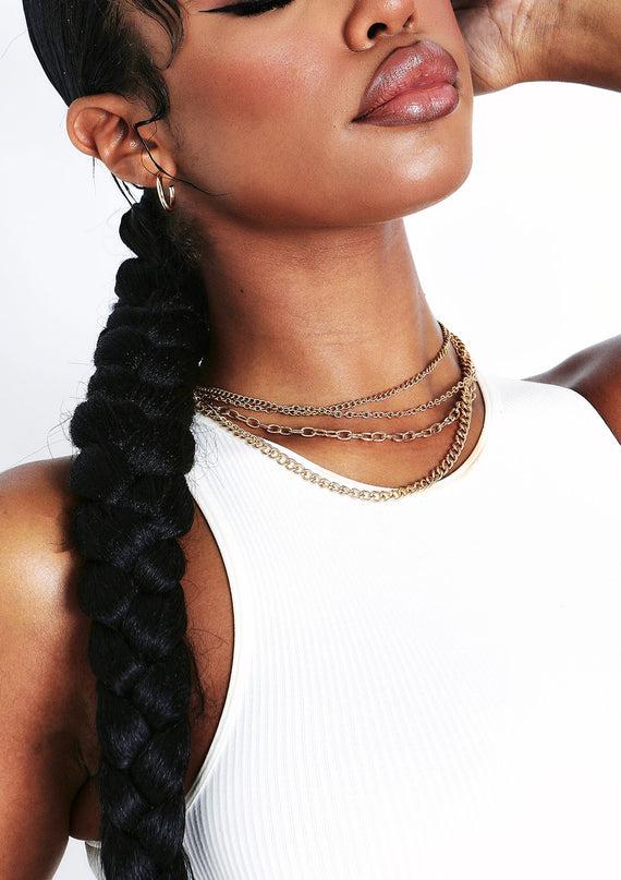missyempire Tasha Gold Multi Chain Necklace