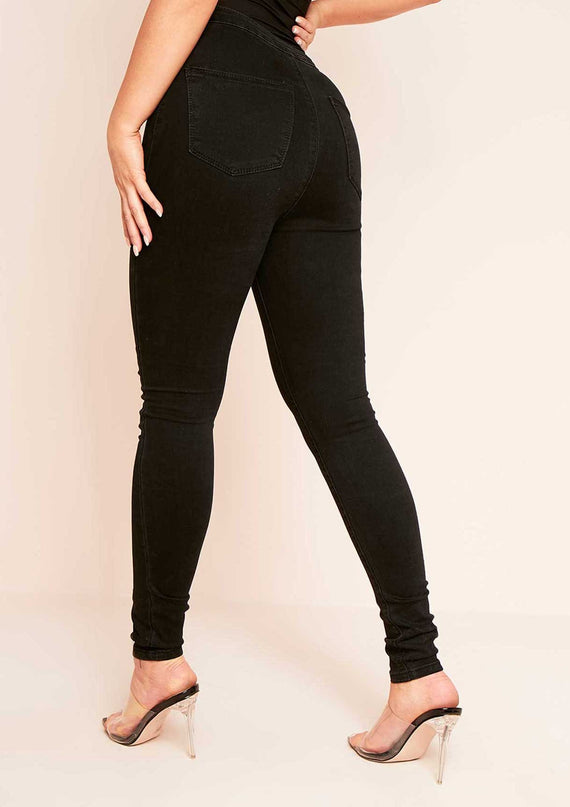 Missyempire Tora Black Denim Skinny Jeans