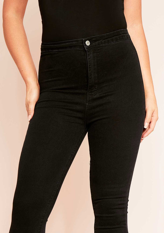 Missyempire Tora Black Denim Skinny Jeans