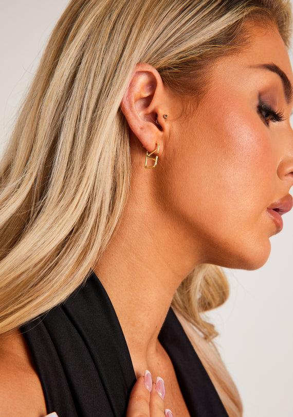 missyempire Viktoria Gold V Style Letter Earrings