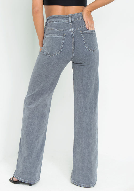 Missyempire Molly Grey High Rise Straight Leg Jeans