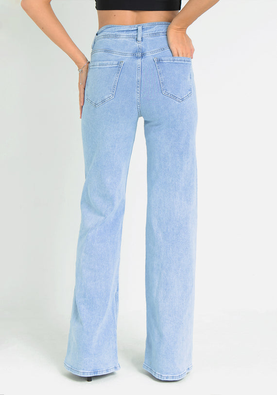 Missyempire Molly Light Blue High Rise Straight Leg Jeans