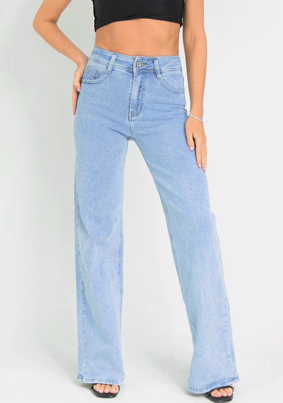 missyempire Molly Light Blue High Rise Straight Leg Jeans