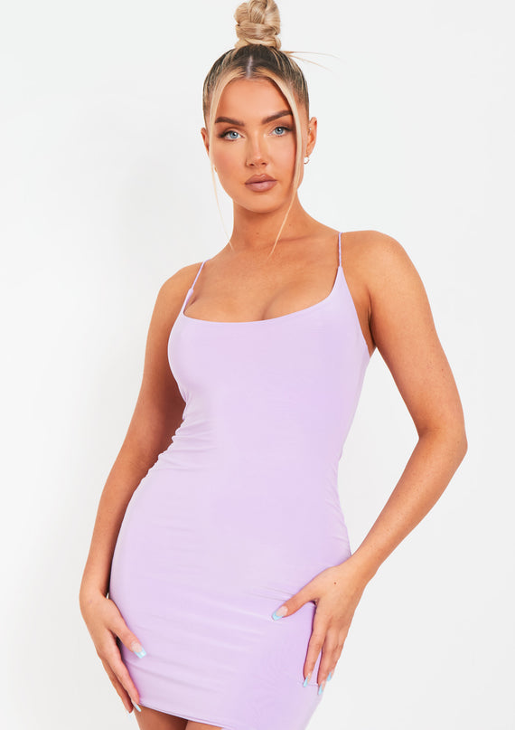 Missyempire Nikki Lilac Slinky Double Thickness Mini Dress