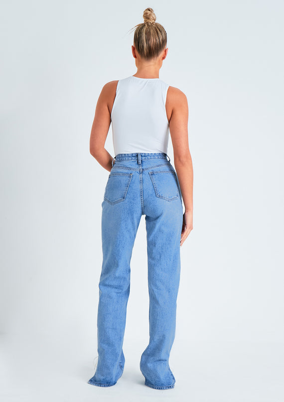 Missyempire Perrie Denim Straight Leg Split Detail Jeans