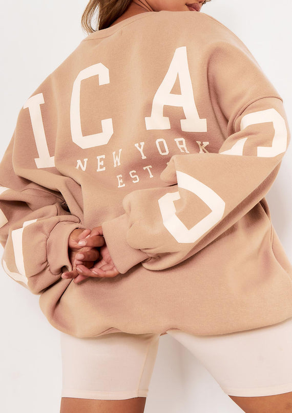 Missyempire Remi Stone Chicago Oversized Sweatshirt