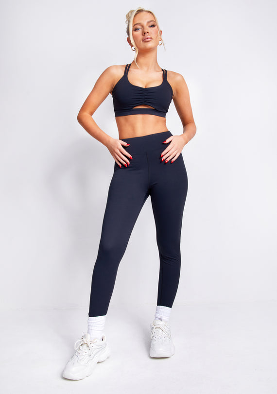 Missyempire Shannon Black Active Cross Back Sports Bra