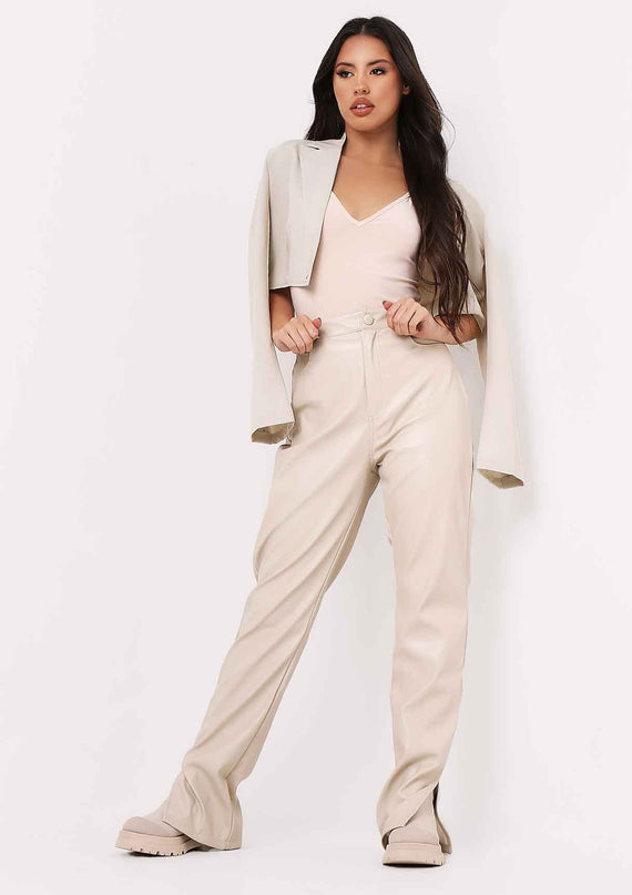 Missyempire Sidra Stone Smooth Plunge Strappy Bodysuit