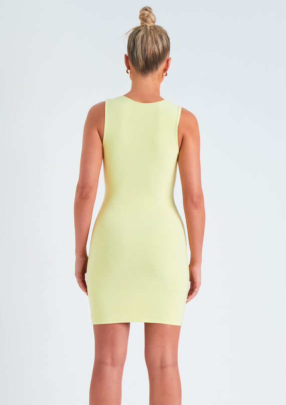 Missyempire Sophia Lemon Sleeveless Racer Mini Dress