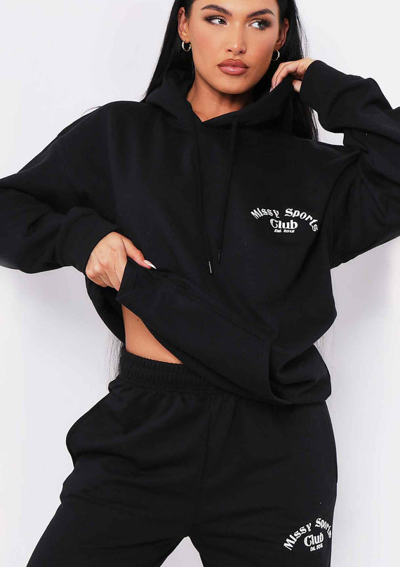 Missyempire Tina Black Missy Sports Club Casual Joggers