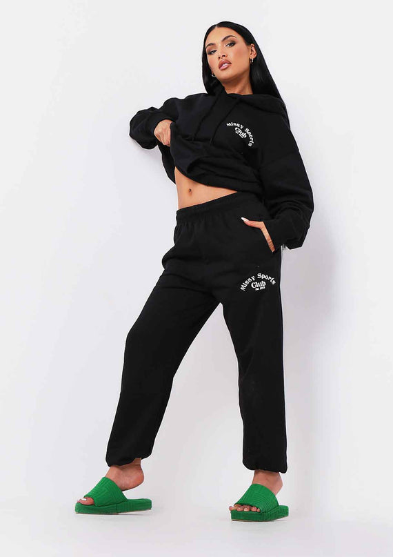 missyempire Tina Black Missy Sports Club Casual Joggers